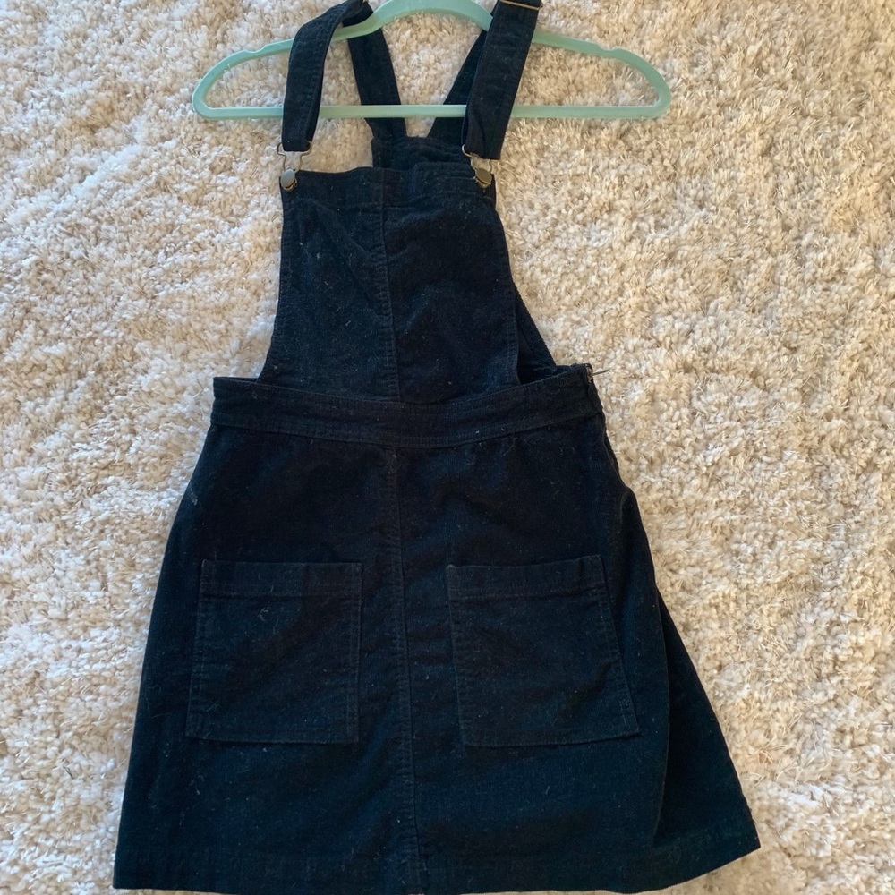 Corduroy Black Overall Dress